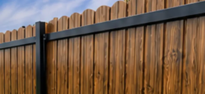 Six-foot wood privacy fence with cedar pickets